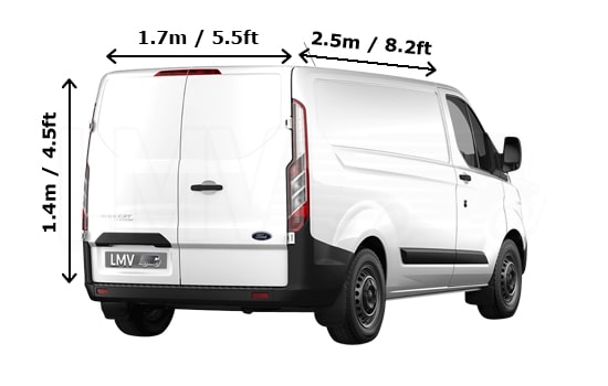 Medium Van - Back View Dimension