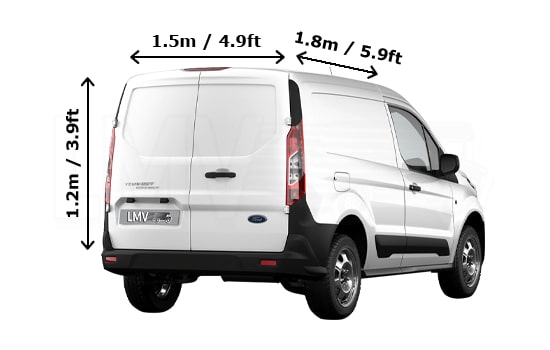 Small Van - Back View Dimension